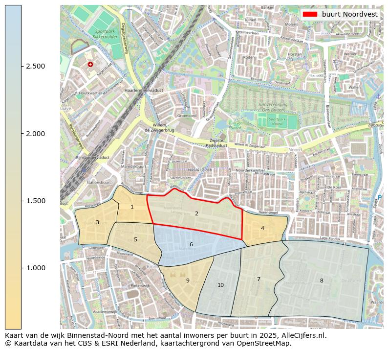 Afbeelding van de buurt Noordvest op de kaart.
