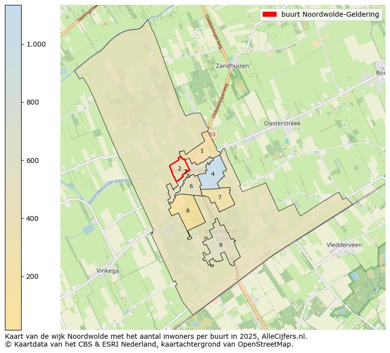 Afbeelding van de buurt Noordwolde-Geldering op de kaart.