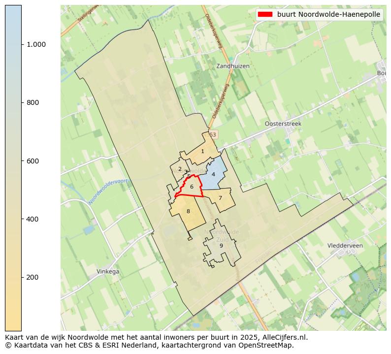 Afbeelding van de buurt Noordwolde-Haenepolle op de kaart.