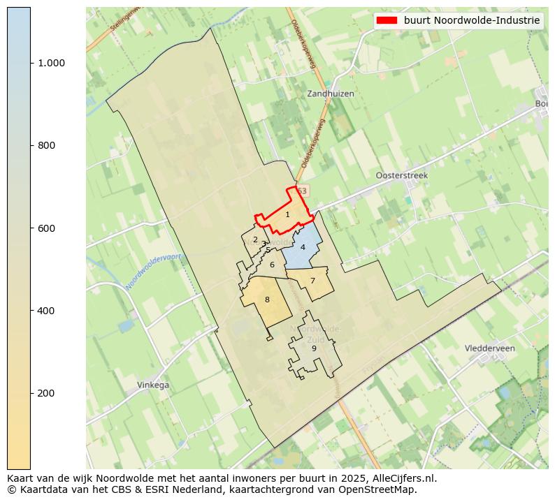 Afbeelding van de buurt Noordwolde-Industrie op de kaart.