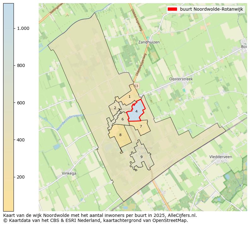 Afbeelding van de buurt Noordwolde-Rotanwijk op de kaart.