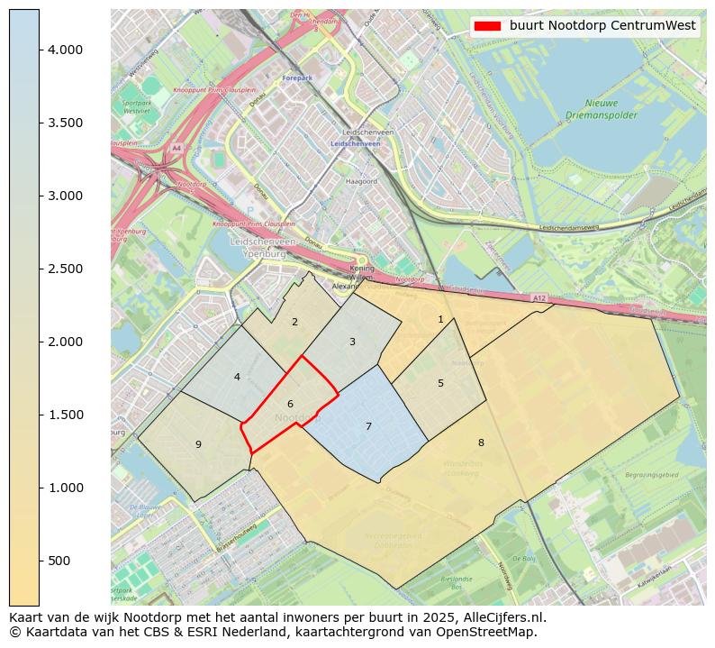 Afbeelding van de buurt Nootdorp CentrumWest op de kaart.