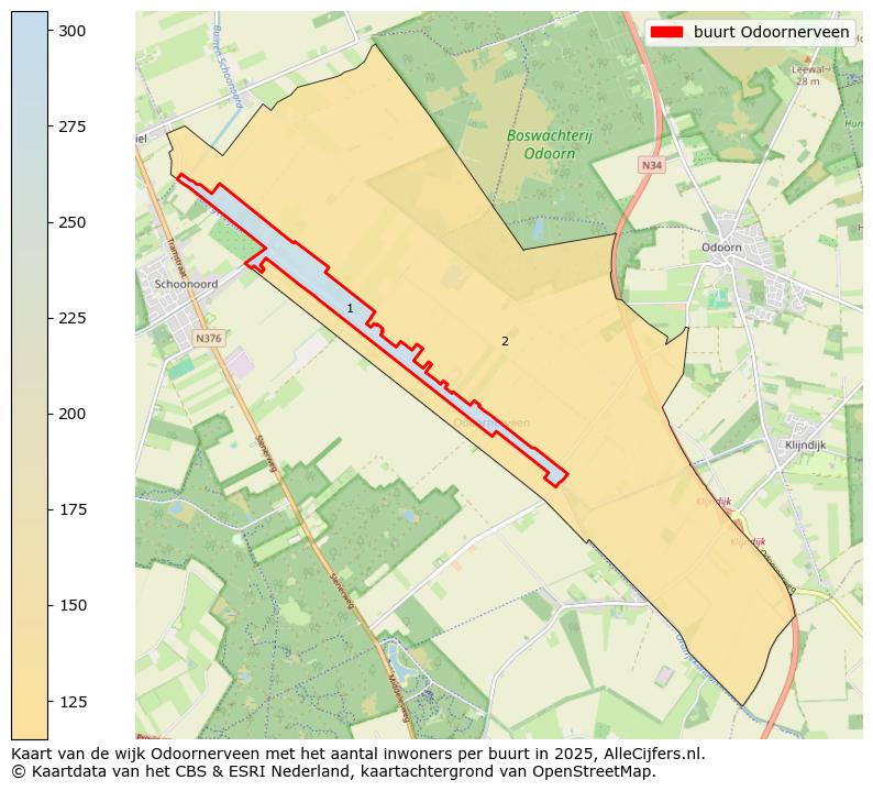 Afbeelding van de buurt Odoornerveen op de kaart.