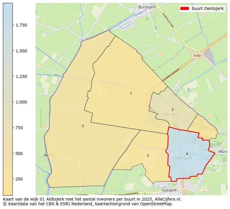 Afbeelding van de buurt Oentsjerk op de kaart.