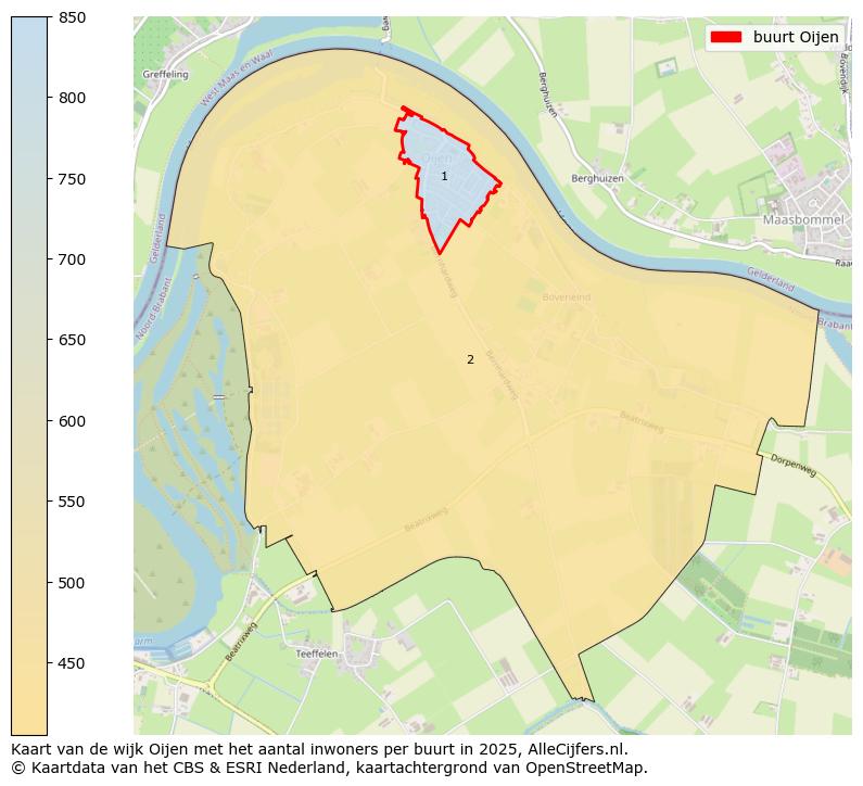 Afbeelding van de buurt Oijen op de kaart.