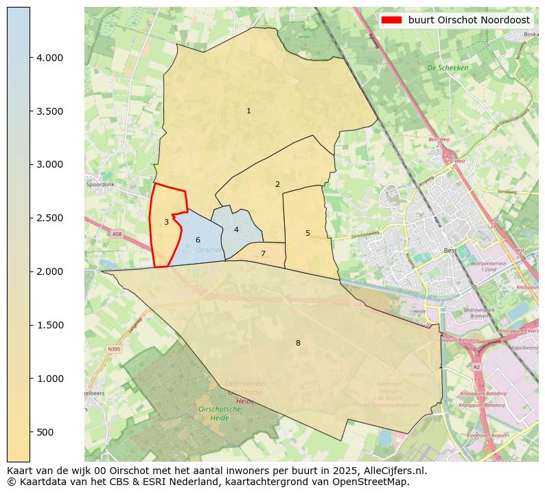 Afbeelding van de buurt Oirschot Noordoost op de kaart.