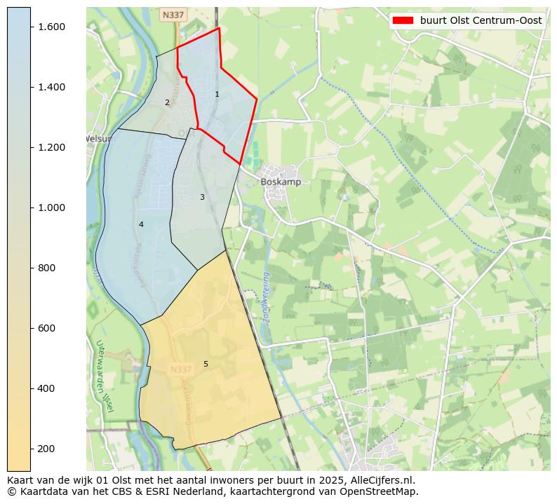 Afbeelding van de buurt Olst Centrum-Oost op de kaart.