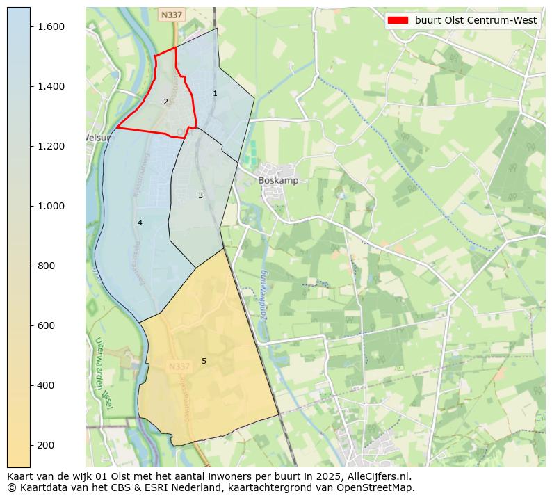 Afbeelding van de buurt Olst Centrum-West op de kaart.