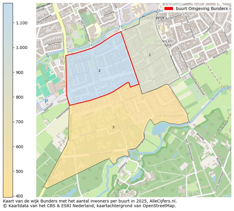 Afbeelding van de buurt Omgeving Bunders op de kaart.
