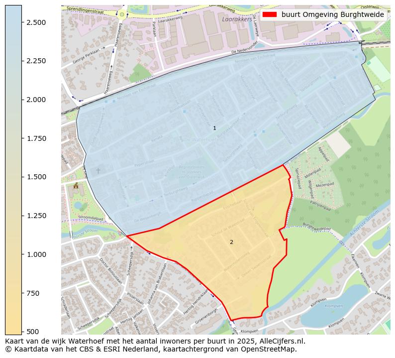 Afbeelding van de buurt Omgeving Burghtweide op de kaart.