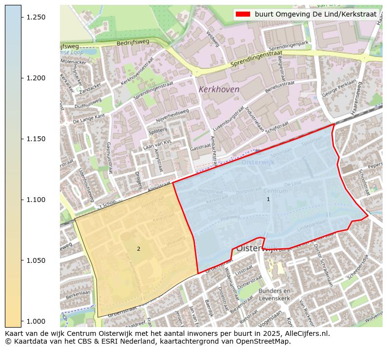Afbeelding van de buurt Omgeving De Lind/Kerkstraat op de kaart.