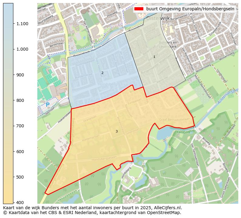 Afbeelding van de buurt Omgeving Europaln/Hondsbergseln op de kaart.