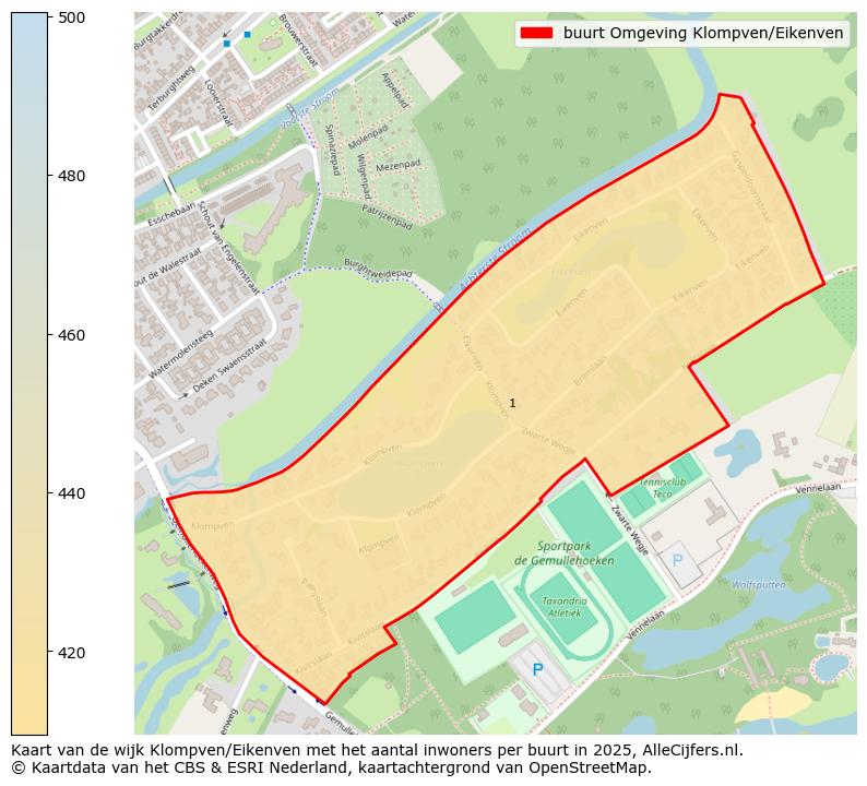 Afbeelding van de buurt Omgeving Klompven/Eikenven op de kaart.