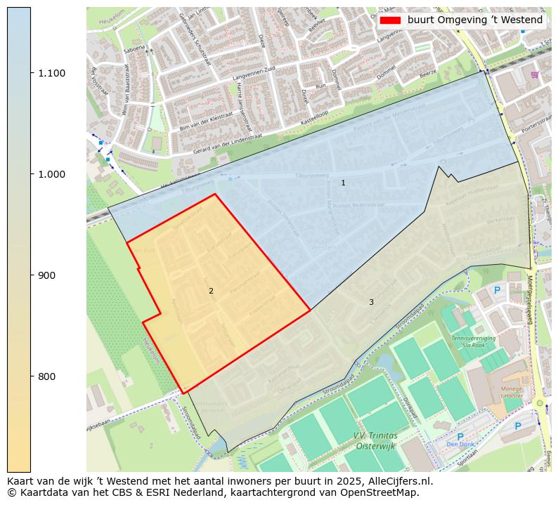 Afbeelding van de buurt Omgeving ’t Westend op de kaart.