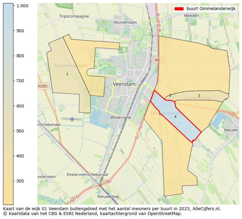 Afbeelding van de buurt Ommelanderwijk op de kaart.