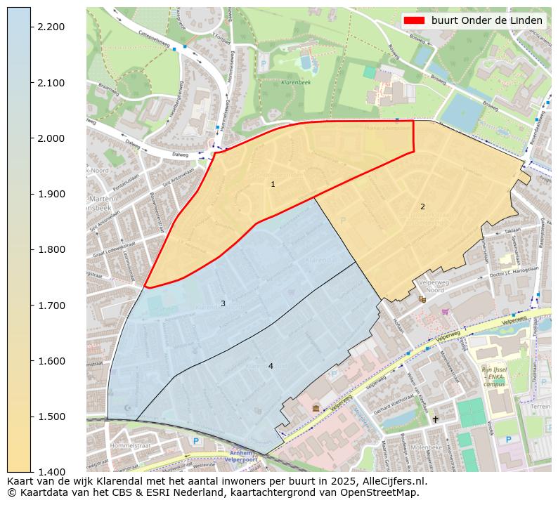 Afbeelding van de buurt Onder de Linden op de kaart.