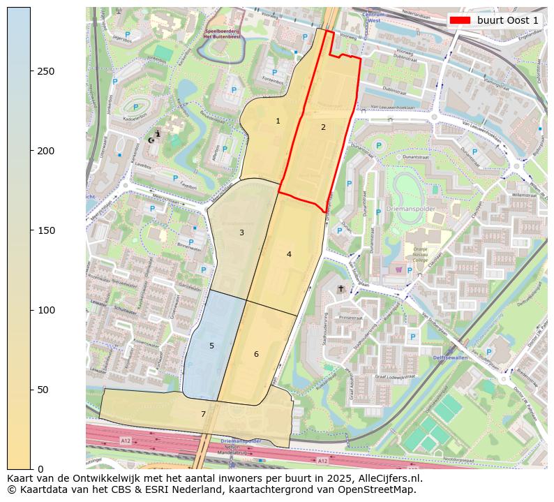 Afbeelding van de buurt Oost 1 op de kaart.