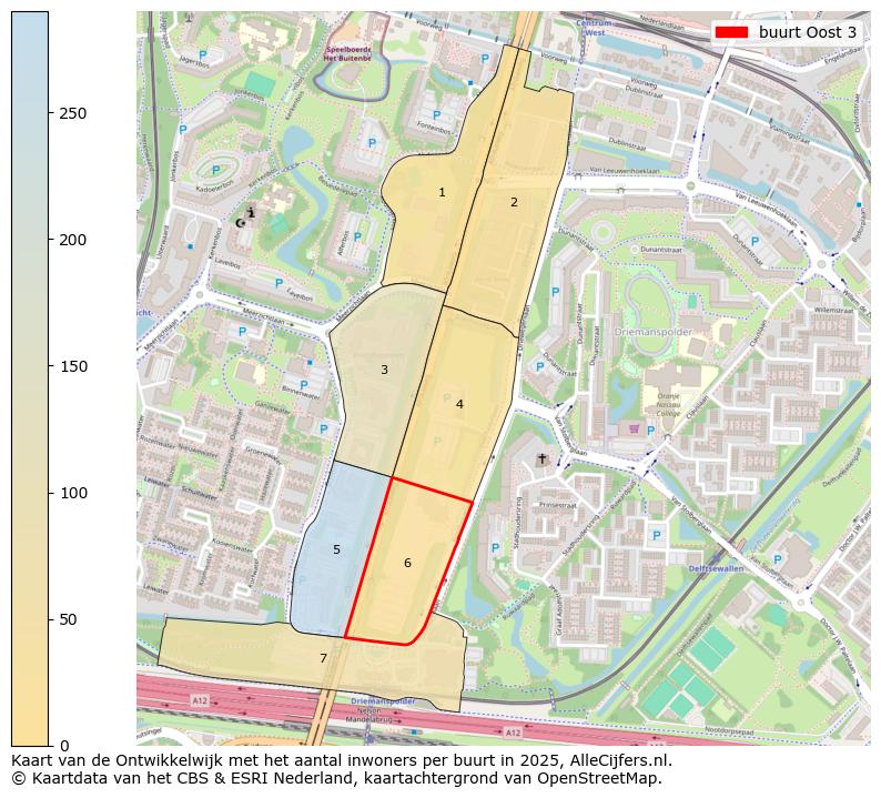 Afbeelding van de buurt Oost 3 op de kaart.