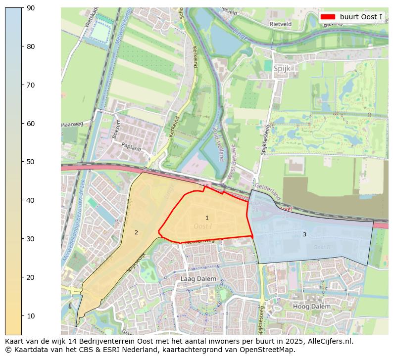 Afbeelding van de buurt Oost I op de kaart.