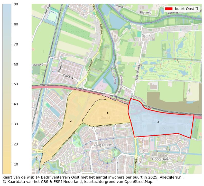 Afbeelding van de buurt Oost II op de kaart.