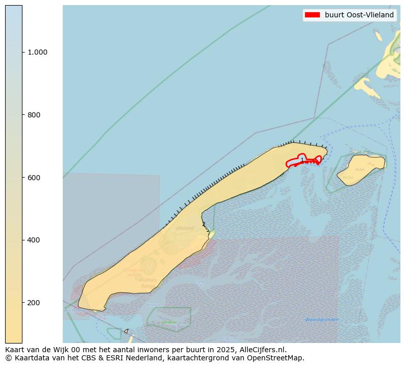 Afbeelding van de buurt Oost-Vlieland op de kaart.