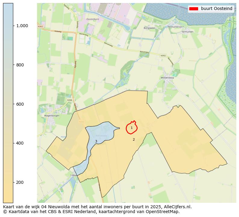 Afbeelding van de buurt Oosteind op de kaart.