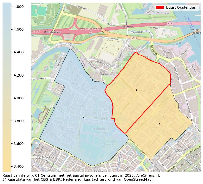 Afbeelding van de buurt Oostendam op de kaart.