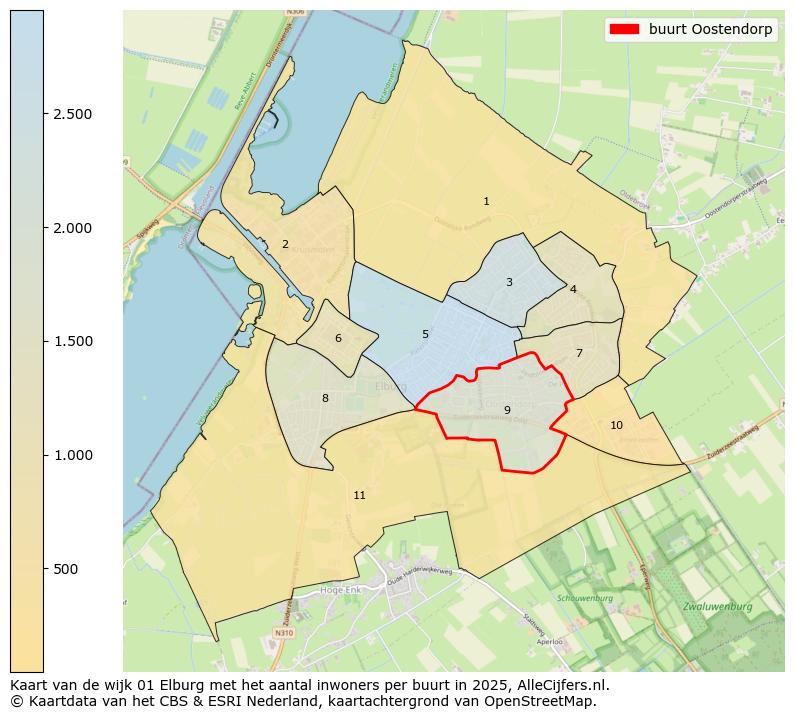 Afbeelding van de buurt Oostendorp op de kaart.