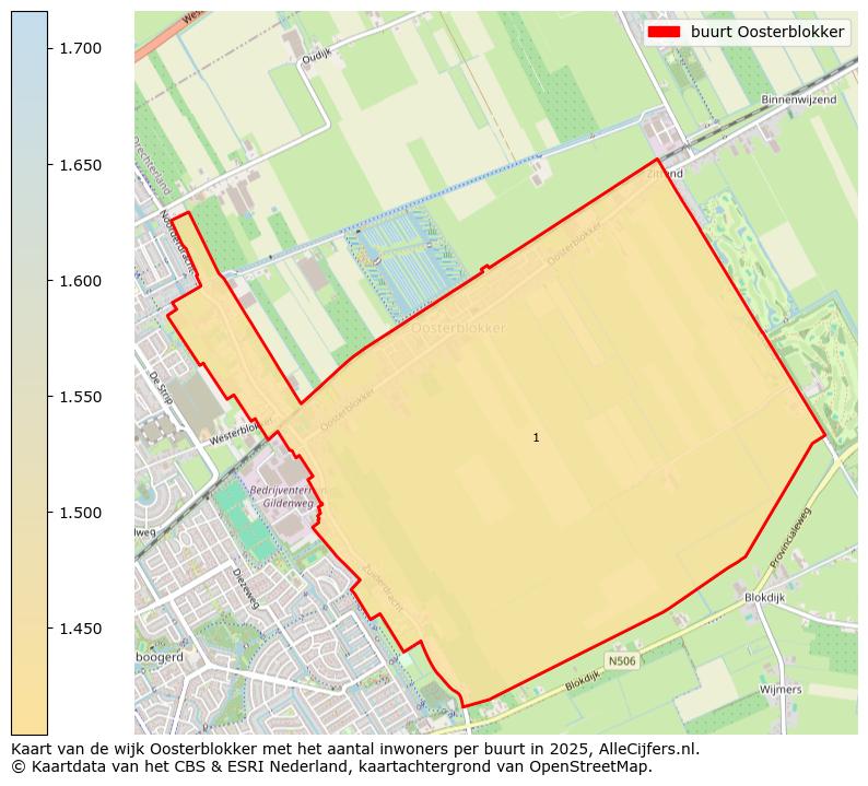 Afbeelding van de buurt Oosterblokker op de kaart.