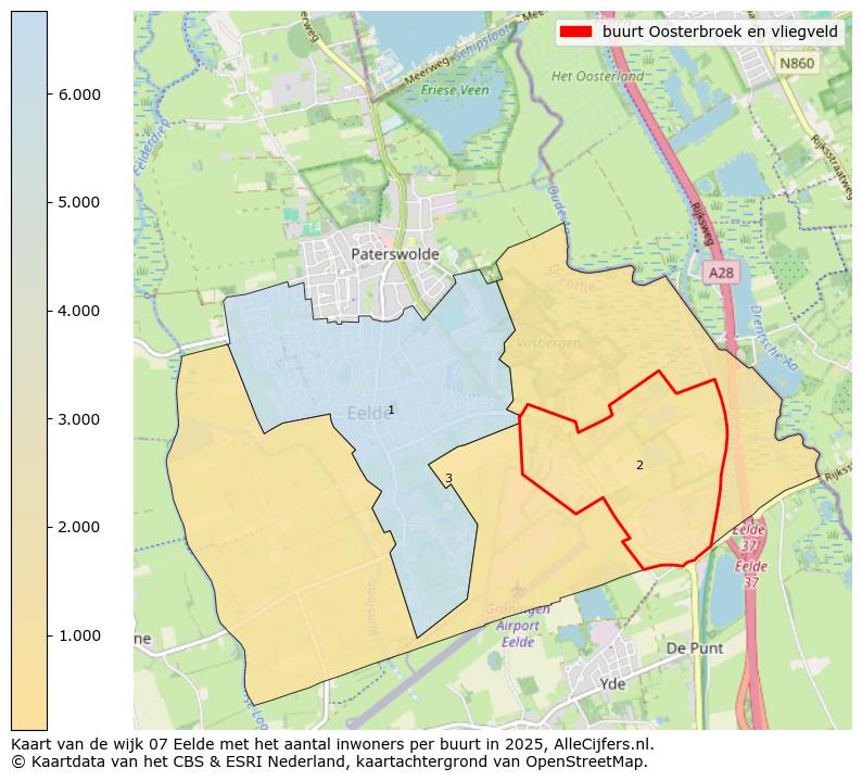 Afbeelding van de buurt Oosterbroek en vliegveld op de kaart.