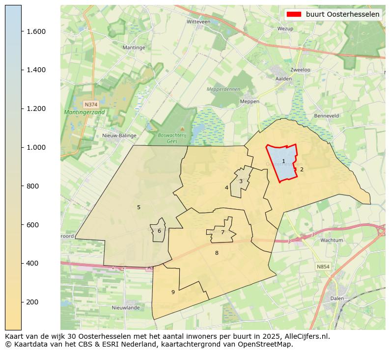 Afbeelding van de buurt Oosterhesselen op de kaart.