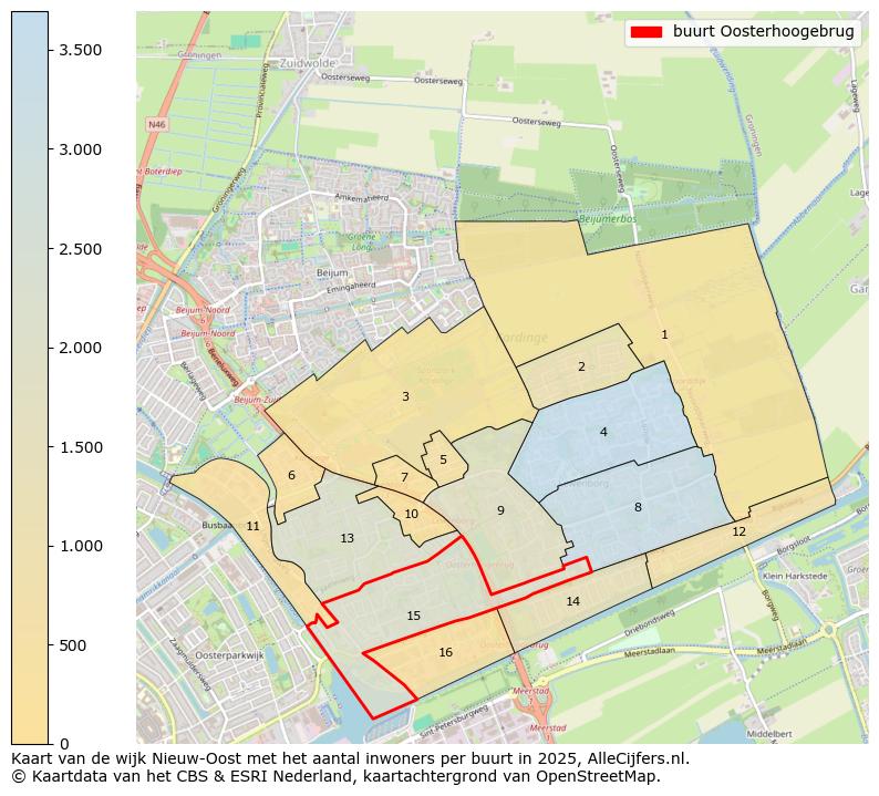 Afbeelding van de buurt Oosterhoogebrug op de kaart.