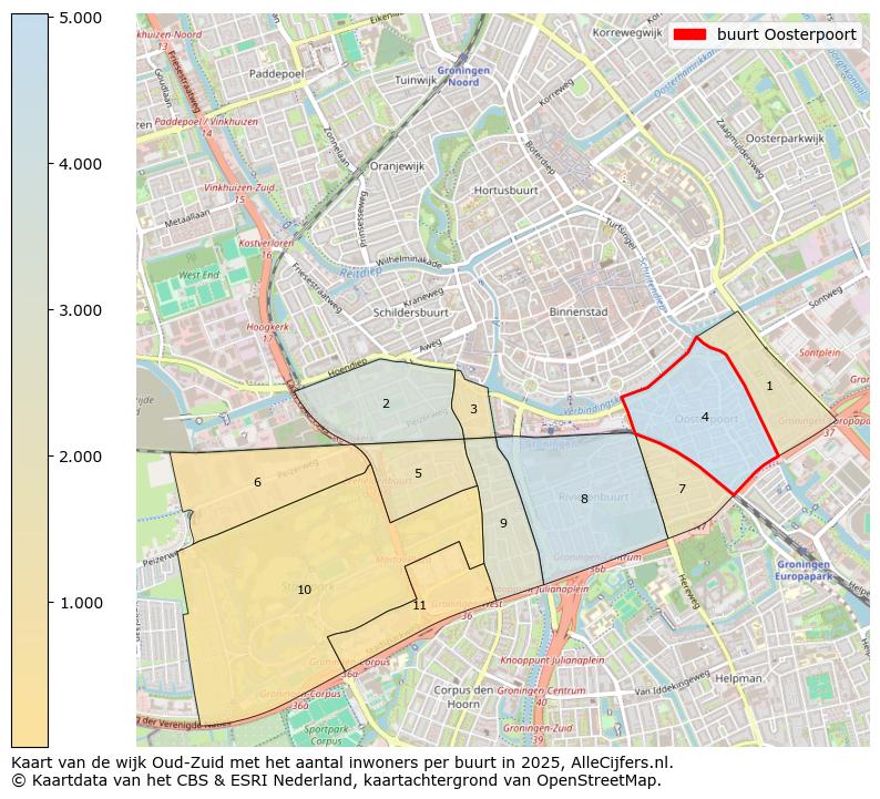 Afbeelding van de buurt Oosterpoort op de kaart.