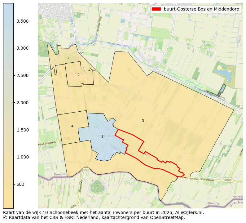 Afbeelding van de buurt Oosterse Bos en Middendorp op de kaart.
