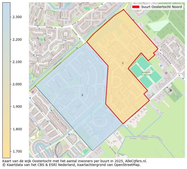 Afbeelding van de buurt Oostertocht Noord op de kaart.