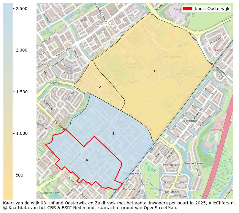 Afbeelding van de buurt Oosterwijk op de kaart.