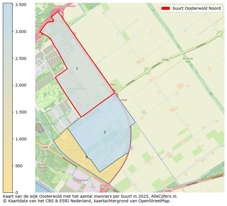 Afbeelding van de buurt Oosterwold Noord op de kaart.