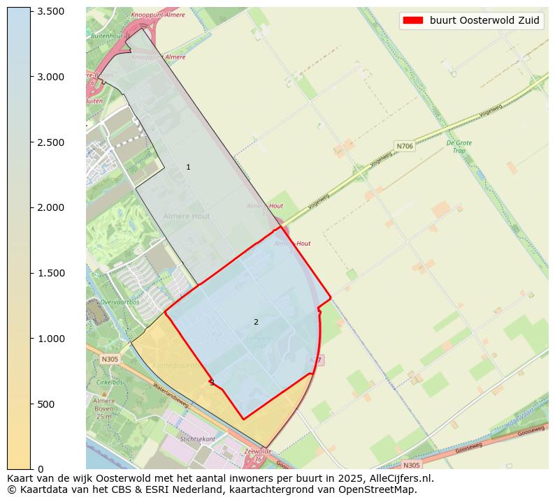 Afbeelding van de buurt Oosterwold Zuid op de kaart.