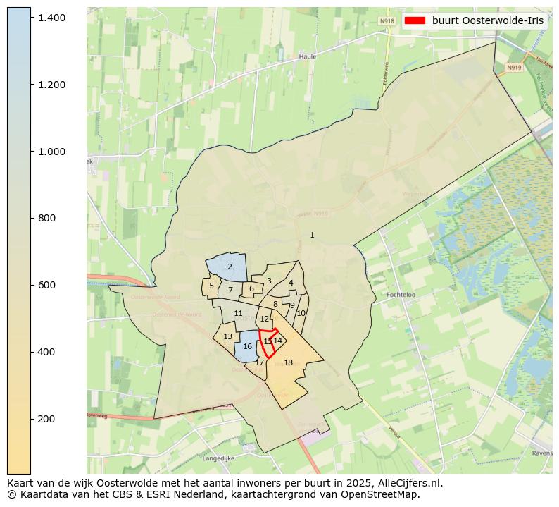 Afbeelding van de buurt Oosterwolde-Iris op de kaart.