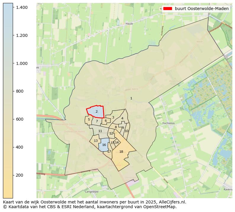 Afbeelding van de buurt Oosterwolde-Maden op de kaart.
