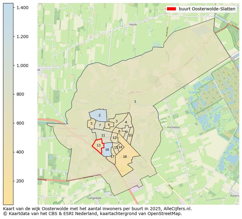 Afbeelding van de buurt Oosterwolde-Slatten op de kaart.