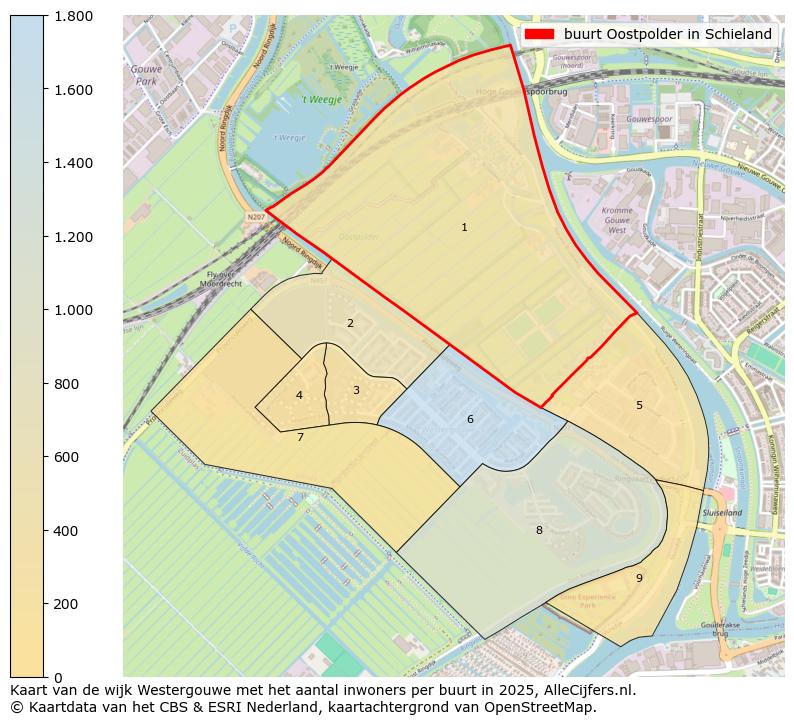 Afbeelding van de buurt Oostpolder in Schieland op de kaart.
