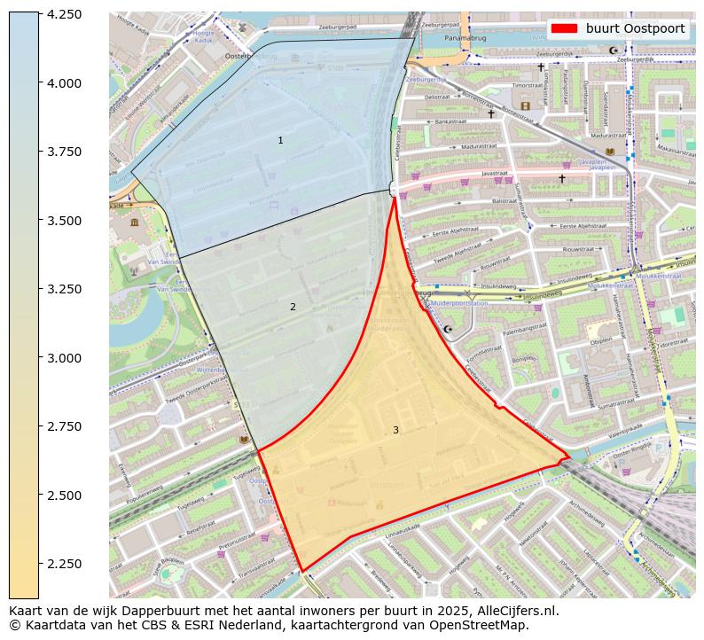 Afbeelding van de buurt Oostpoort op de kaart.