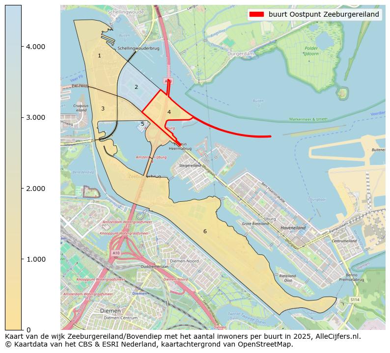 Afbeelding van de buurt Oostpunt Zeeburgereiland op de kaart.