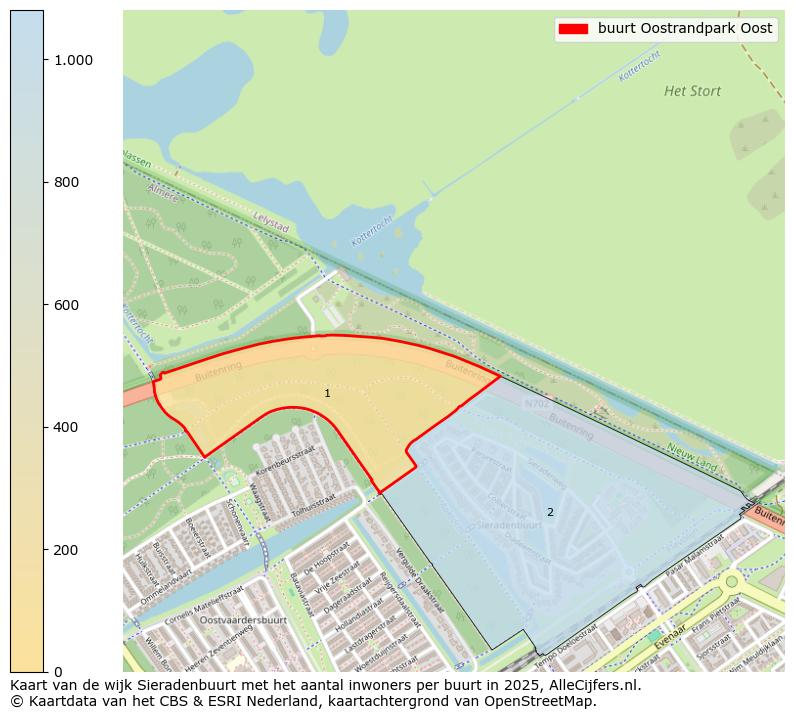 Afbeelding van de buurt Oostrandpark Oost op de kaart.