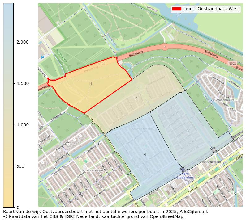 Afbeelding van de buurt Oostrandpark West op de kaart.