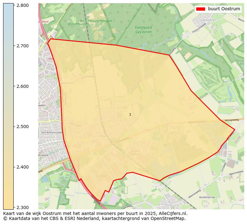 Afbeelding van de buurt Oostrum op de kaart.