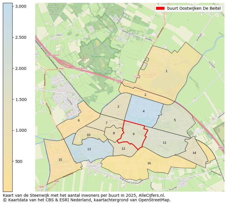 Afbeelding van de buurt Oostwijken De Beitel op de kaart.