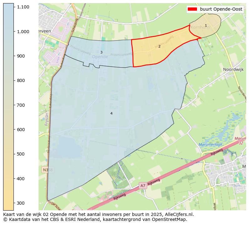 Afbeelding van de buurt Opende-Oost op de kaart.