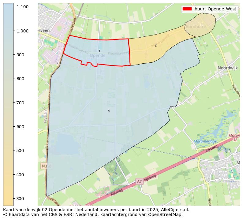 Afbeelding van de buurt Opende-West op de kaart.